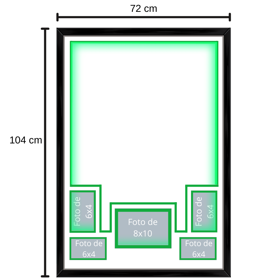 Marco Negro- interior (Blanco/ Verde) – fondo blanco (led verde)“Edición Stellar”